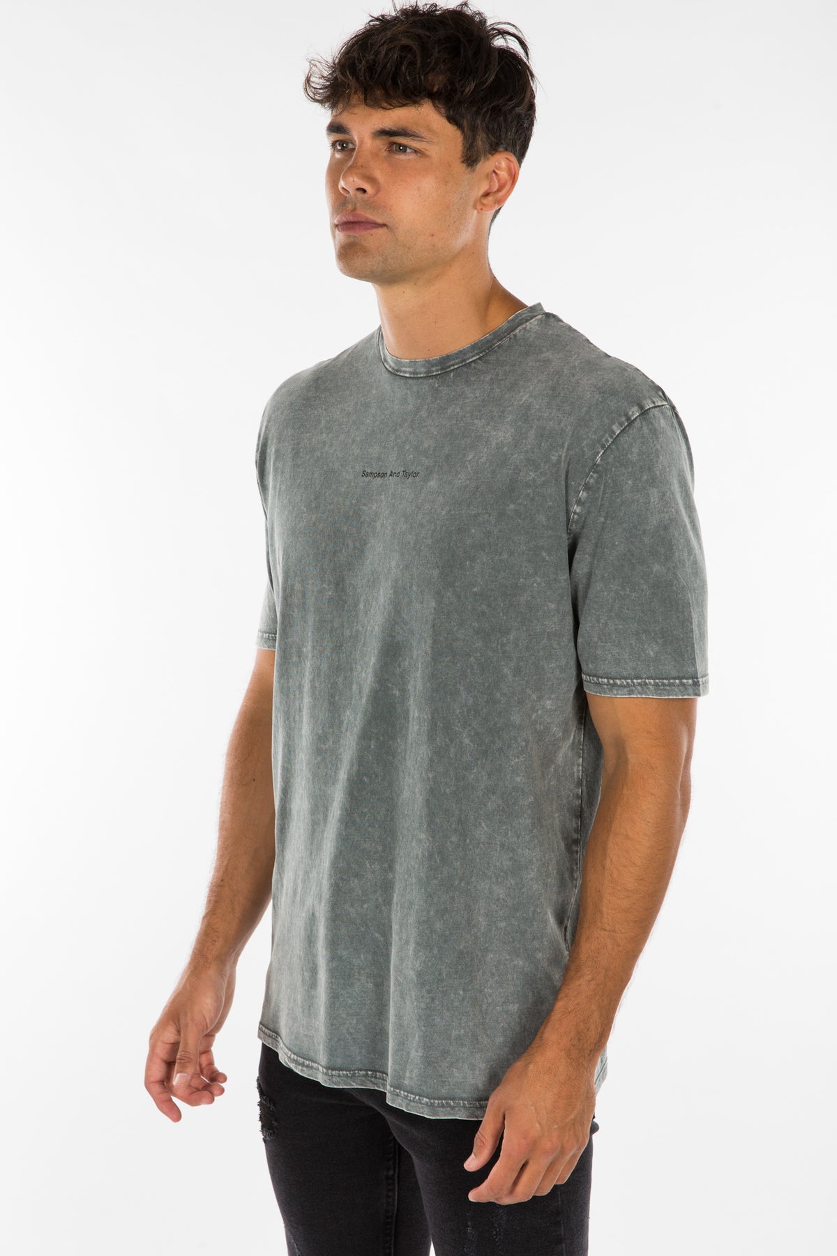 Justin Logo Tee Text Grey