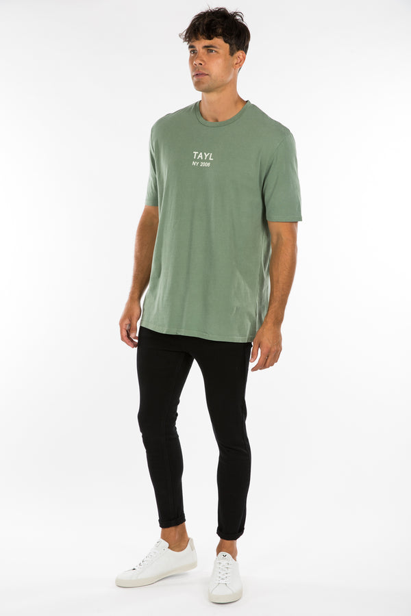 Justin Logo Tee NY Sage