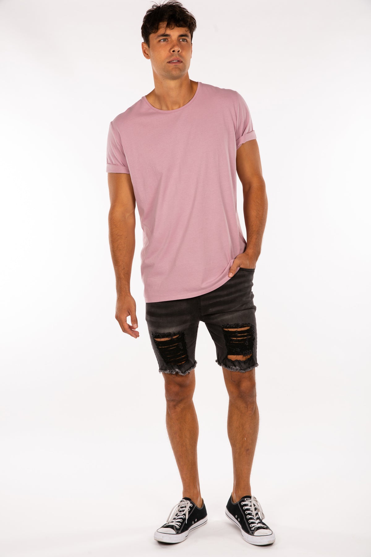Henry Fitted Arm Tee Soft Pink