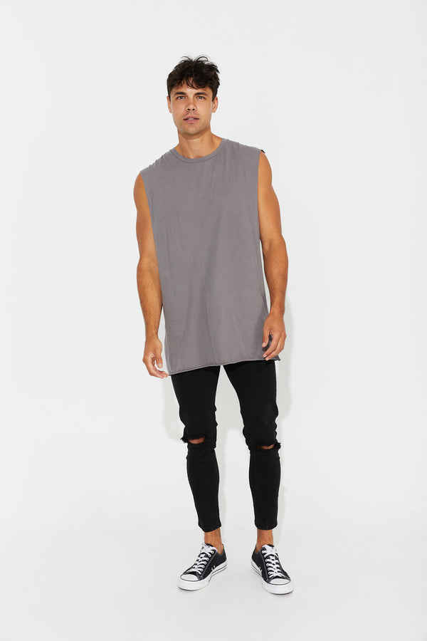 Roger Tank Cotton Charcoal