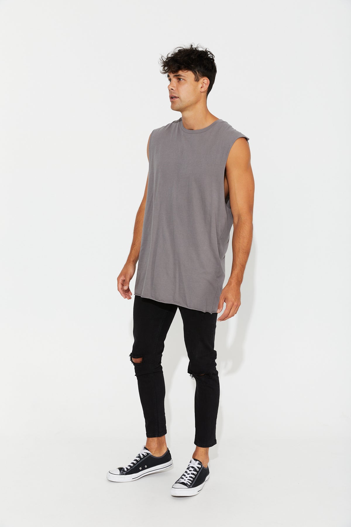 Roger Tank Cotton Charcoal