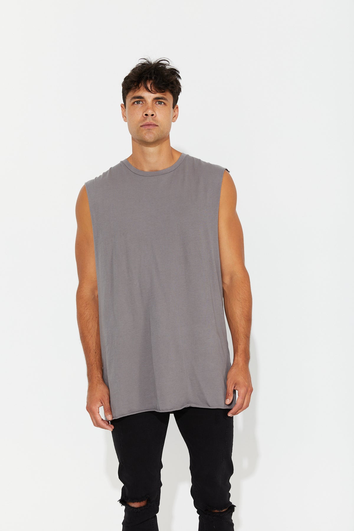 Roger Tank Cotton Charcoal
