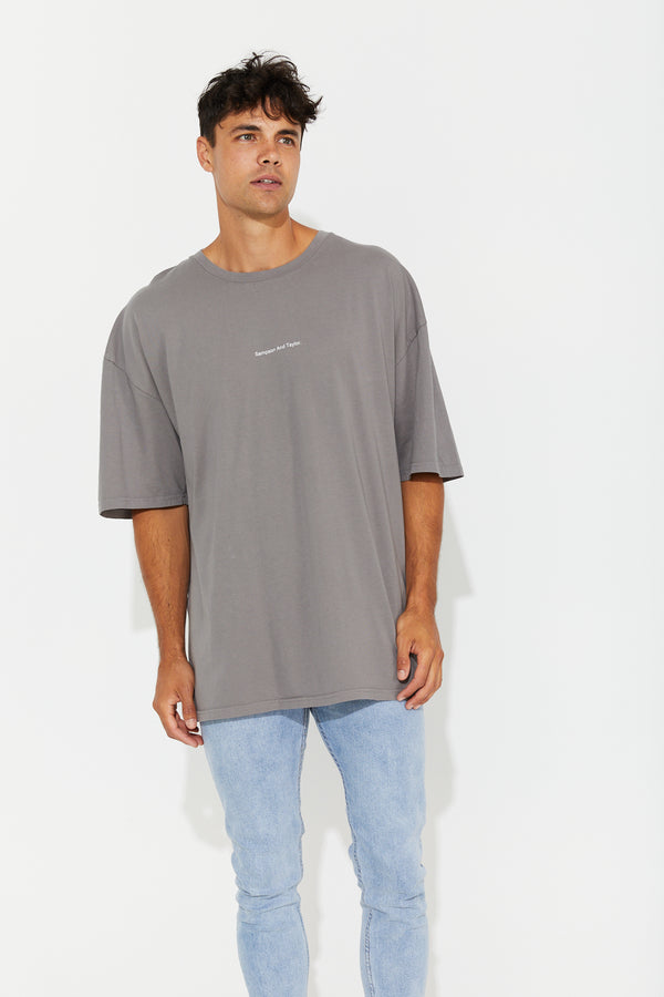 Liam Stone Tee Cotton Charcoal