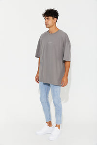 Liam Stone Tee Cotton Charcoal
