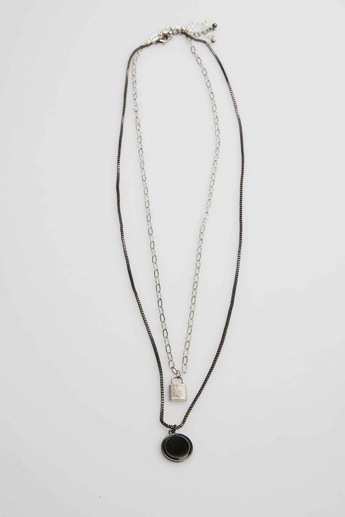 NTH Multi Chain Lock Necklace Silver NTH20201026