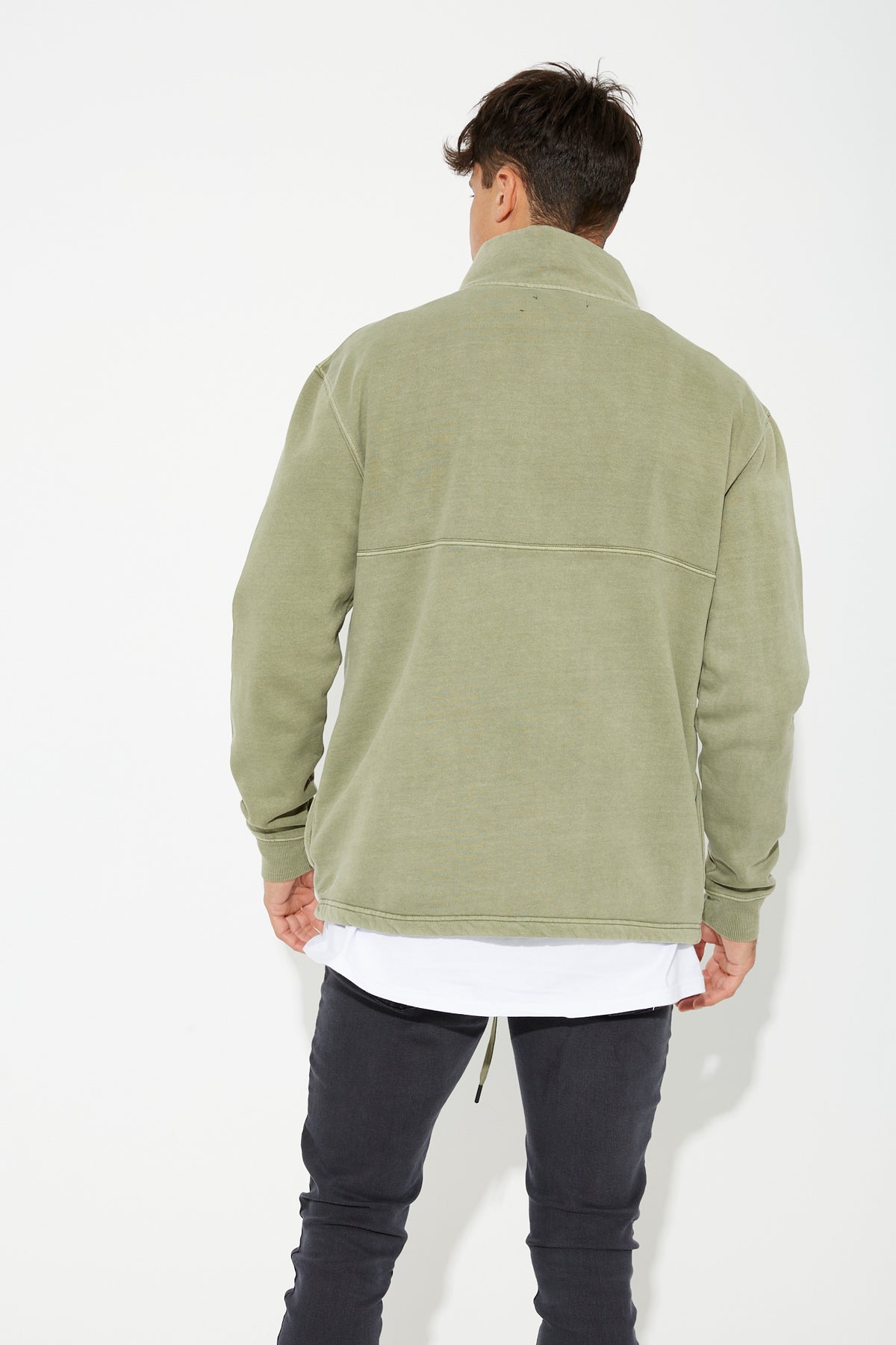 Half Zip Sweater Cotton Soft Khaki