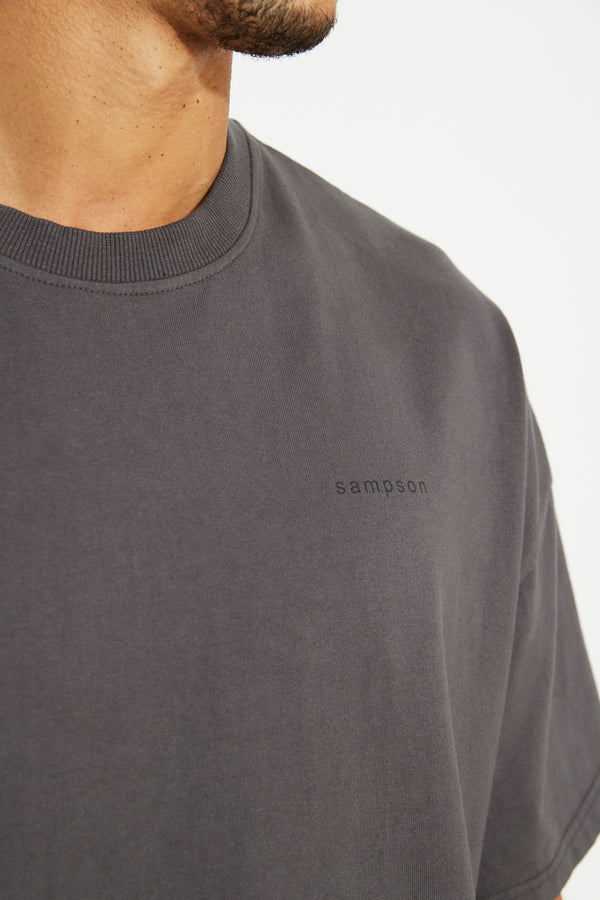 Alistair Logo Tee Cotton Charcoal