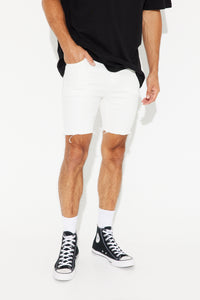 Ryan Raw Zip Fly Short White