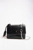 Lissy Crossbody Bag Black Croc/Silver