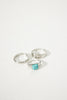 NTH Turquoise Stone Ring Pack Silver