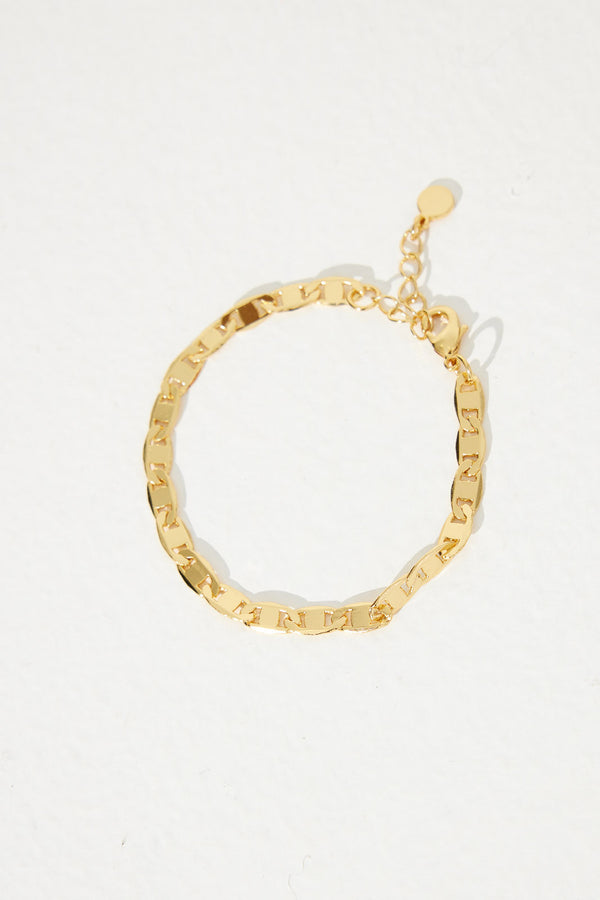 Flat Mariner Chain Bracelet Gold