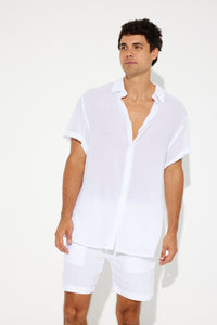 Hudson Short Sleeve Shirt White - SALE