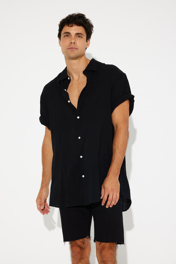 Hudson Short Sleeve Shirt Black - SALE