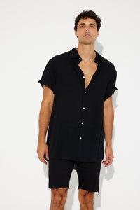 Hudson Short Sleeve Shirt Black - SALE