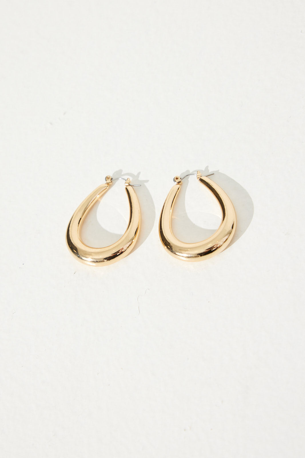 Coralie Loop Hoop Earrings Gold
