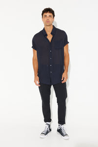 Jack Boating Shirt Black Rayon