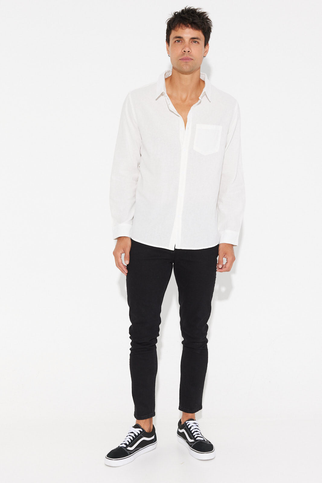 Paxton Linen Shirt White - SALE