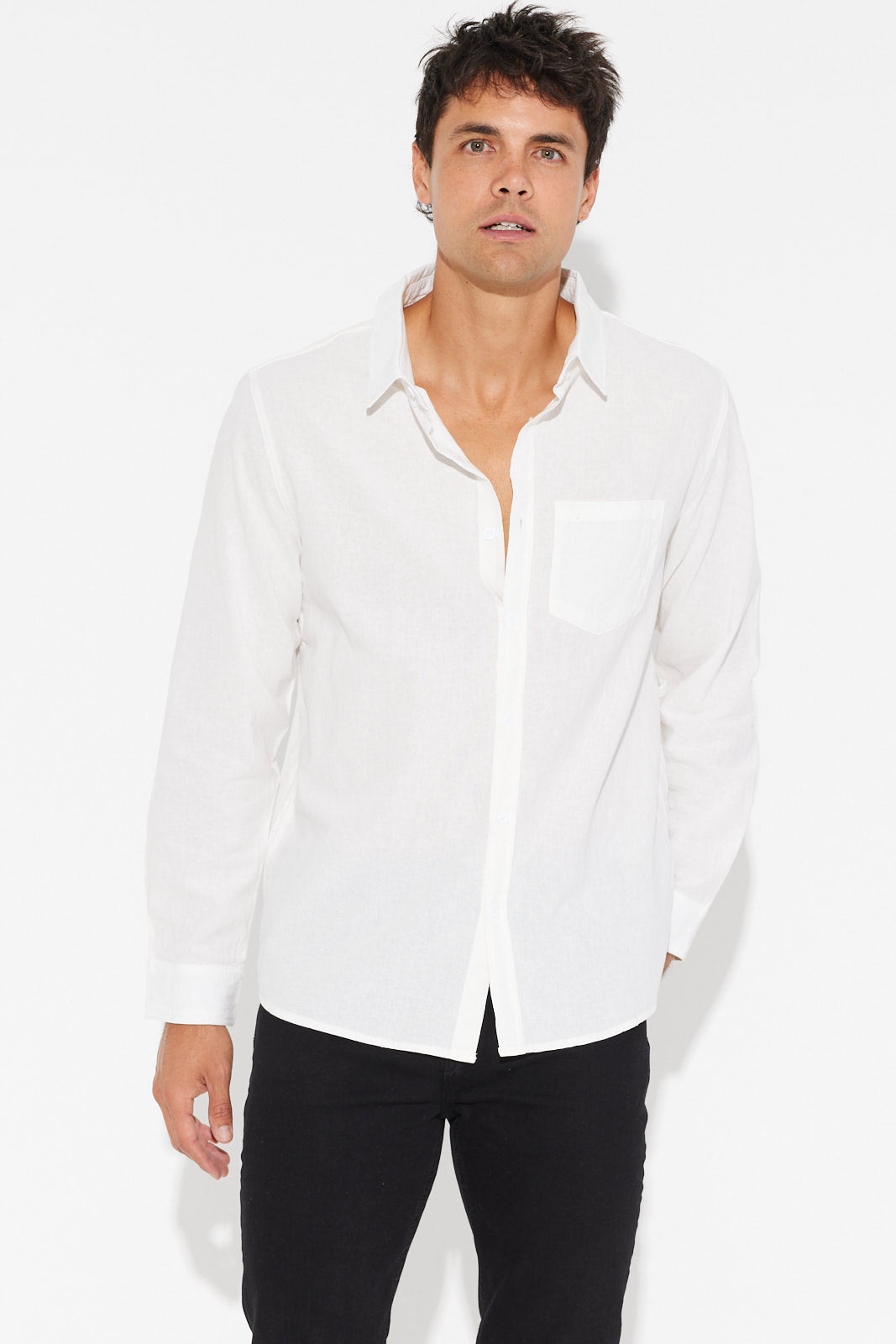Paxton Linen Shirt White - SALE