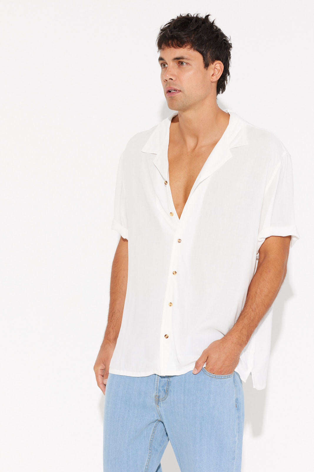 Jase Cuban Shirt White