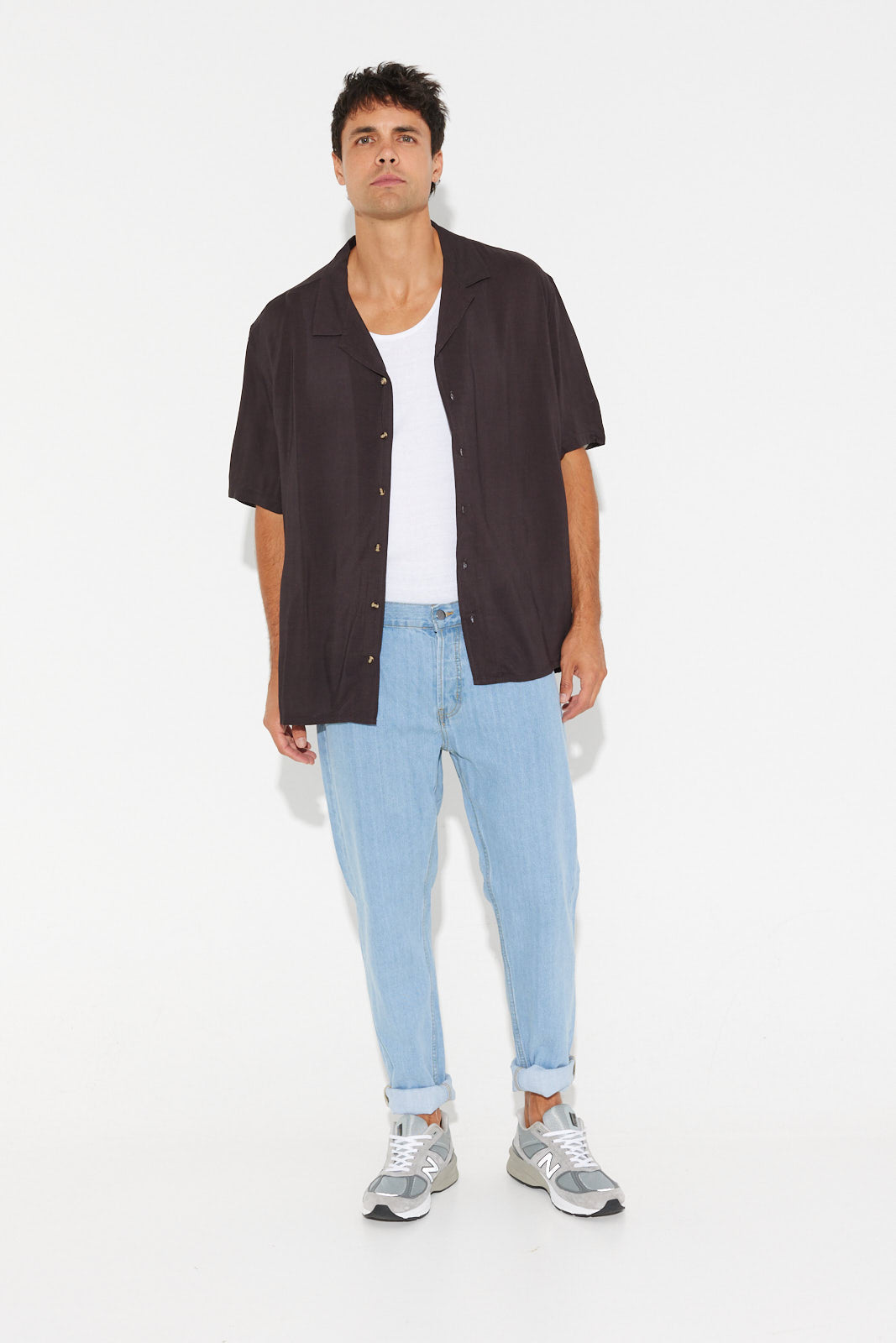 Jase Cuban Shirt Washed Black