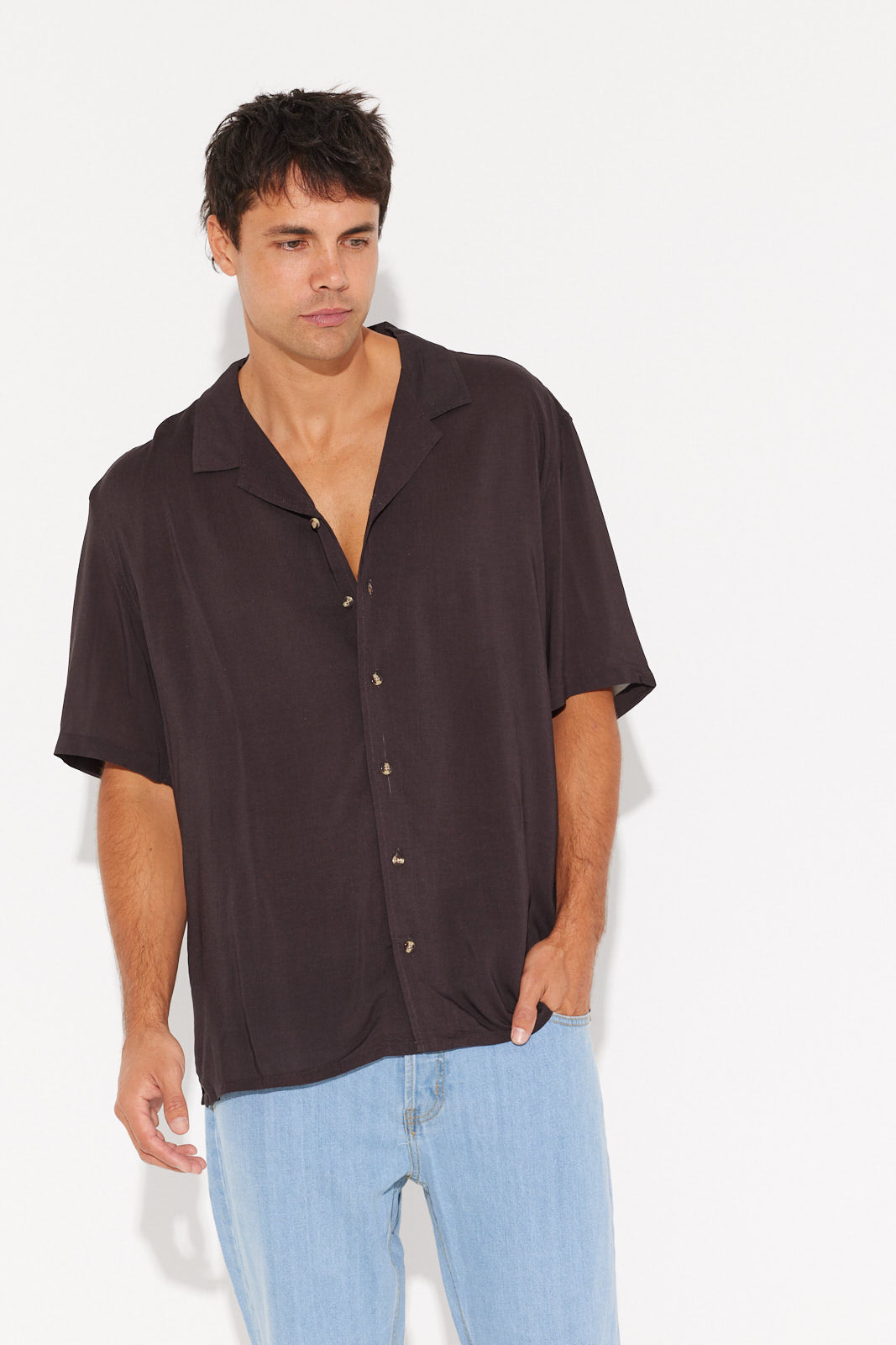 Jase Cuban Shirt Washed Black