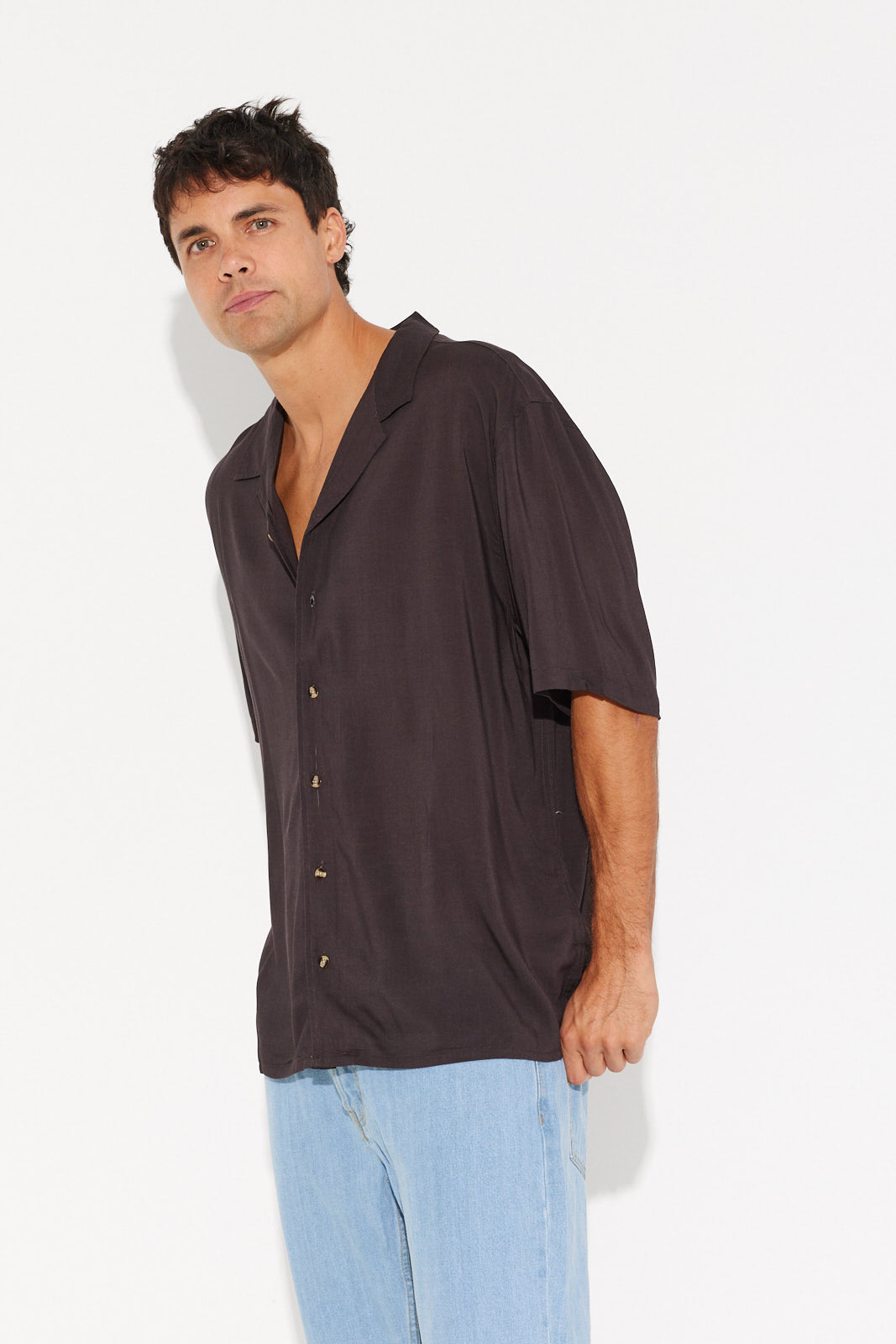 Jase Cuban Shirt Washed Black