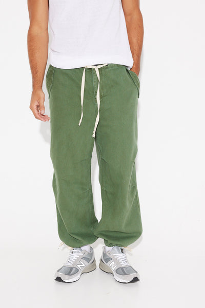 Neil Loose Fit Drawstring Pant Army - SALE