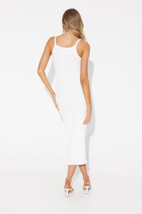 Tessa Ribbed Dress White - FINAL SALE