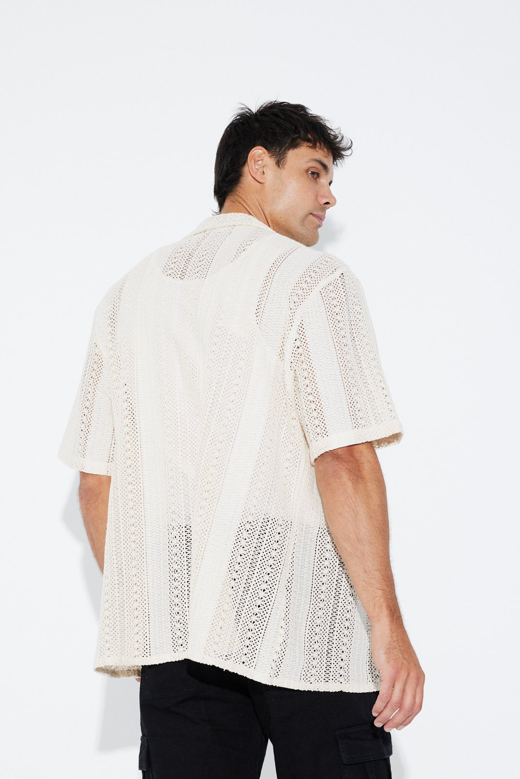 Calvin Crochet Shirt Natural - SALE