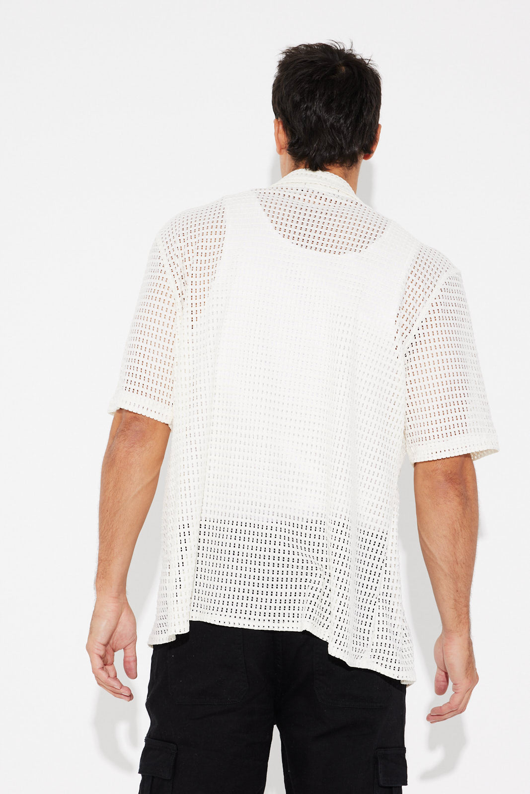 Crochet Knit Shirt White - SALE