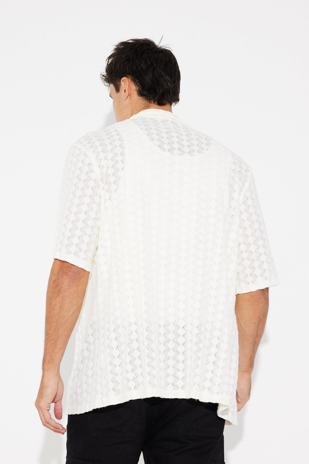 Juno Detail Knit Shirt Diamond White - SALE