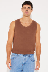 NTH Knitted Tank Choc - FINAL SALE