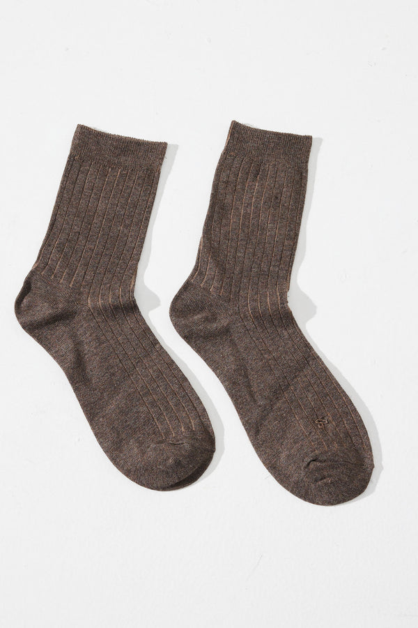 Ruena Basic Ribbed Socks Chocolate