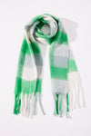 Check Fluffy Scarf Green - FINAL SALE