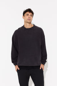 Nile Sweater Crew Neck Cotton Wash Black