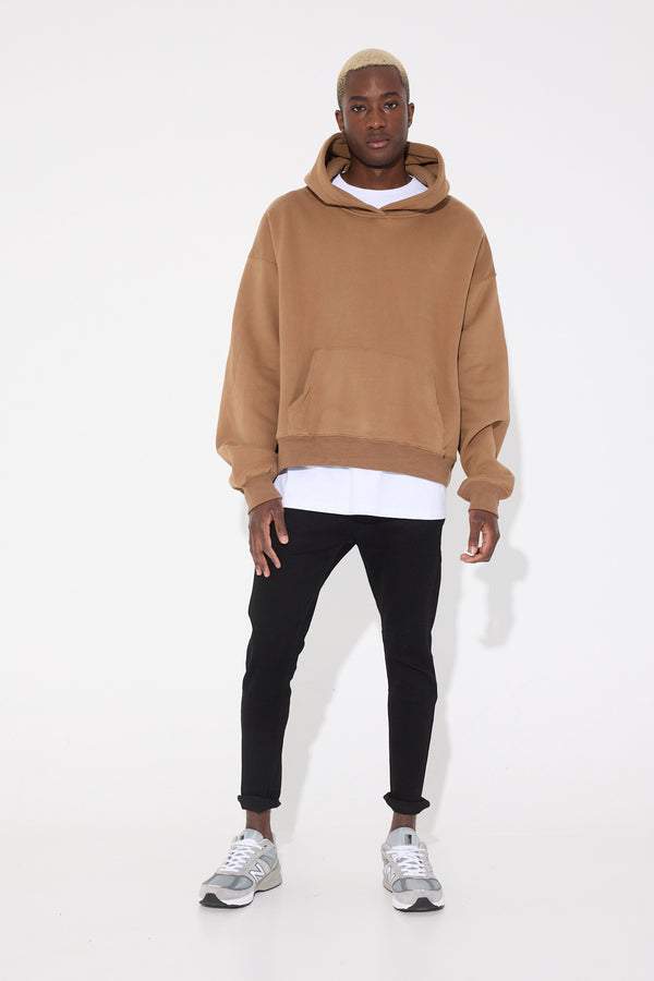 Milo Drop Shoulder Hoodie Choc