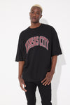 Crew Neck Tourist Tee Cotton Black Kansas City