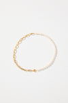 Roxy Split Pearl Chain Necklace Gold