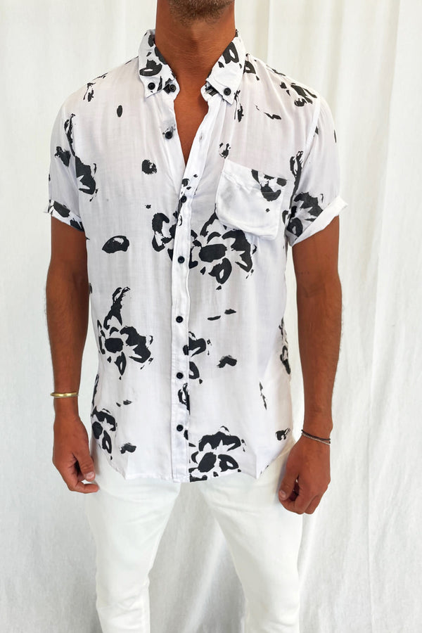 Jack Boating Shirt White Flower