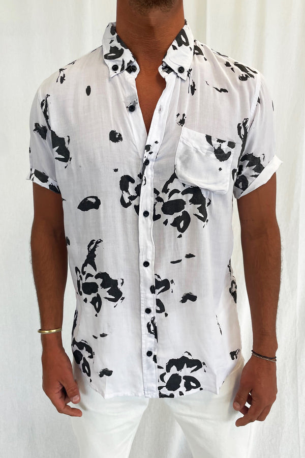 Jack Boating Shirt White Flower