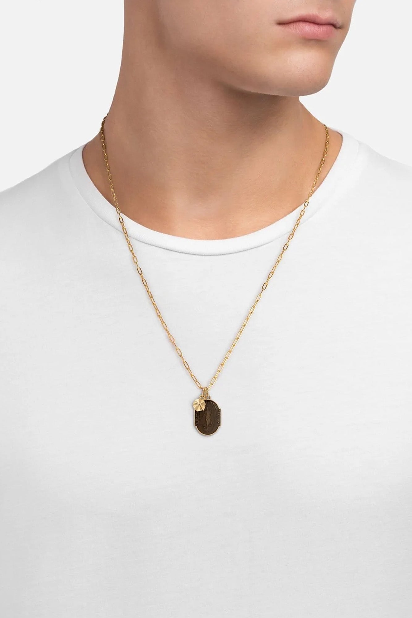Miansai Conception Cable Chain Necklace Gold Vermeil/Gray