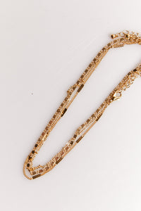 NTH Triple Chain Necklace Gold