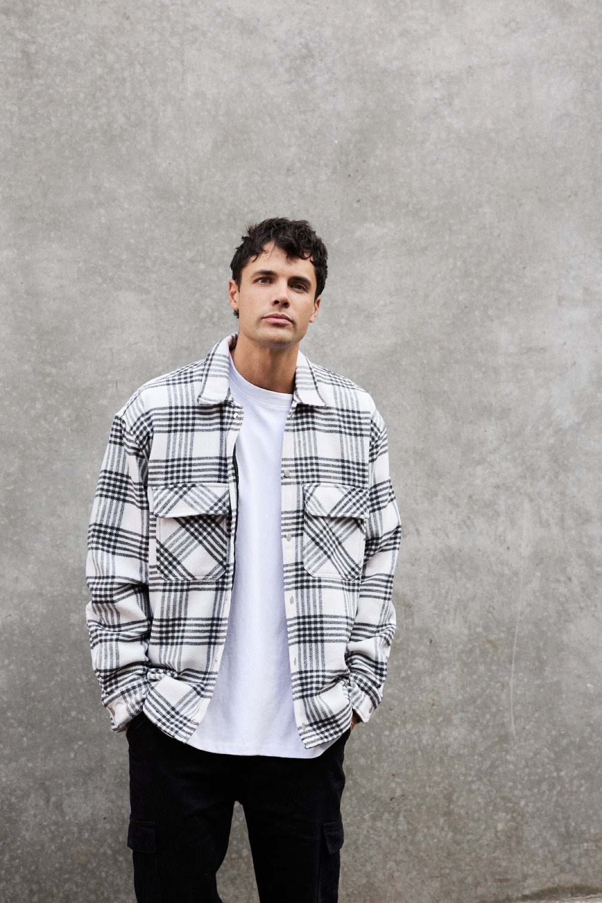 Off white flannel top sale