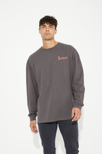 Johnny Long Sleeve Crew Charcoal