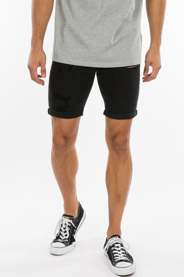 Noah Cuff Denim Short Black