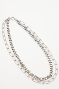 NTH Double Chain Necklace Silver