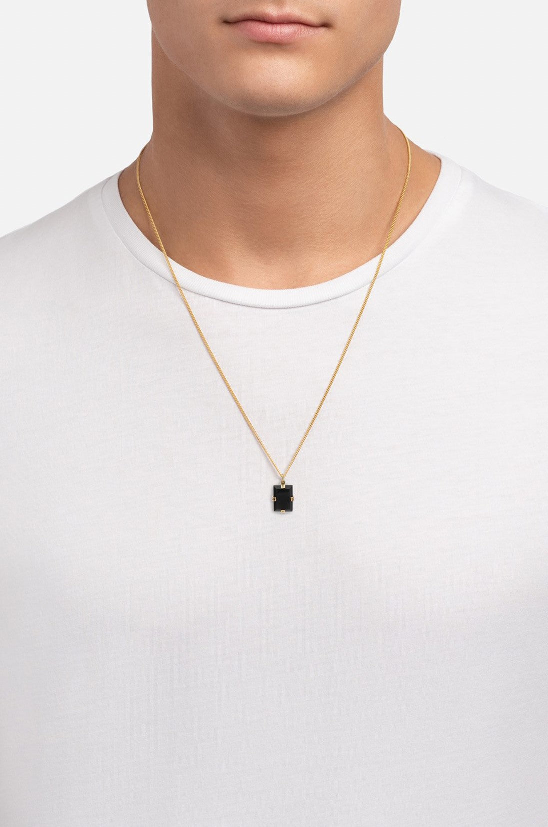 Miansai Lennox Onyx Necklace Gold Vermeil